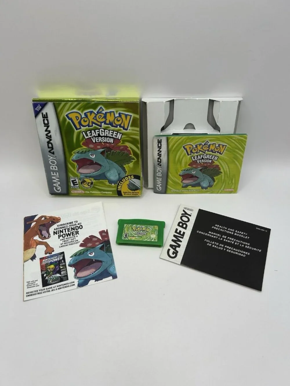 Pokemon LeafGreen (Nintendo Gameboy Advance, 2004) GBA Authentic Box Manuals Vtg